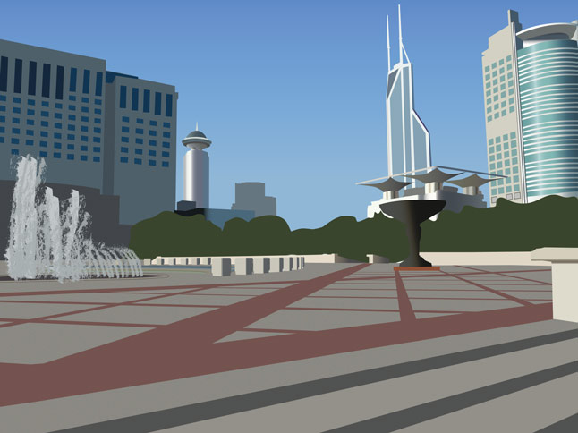 People's Square, Shanghai, China: recreated